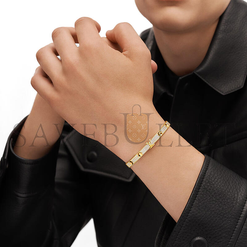 l0vis vvtt0n empreinte bangle, yellow gold and pave D1am0nds q95785